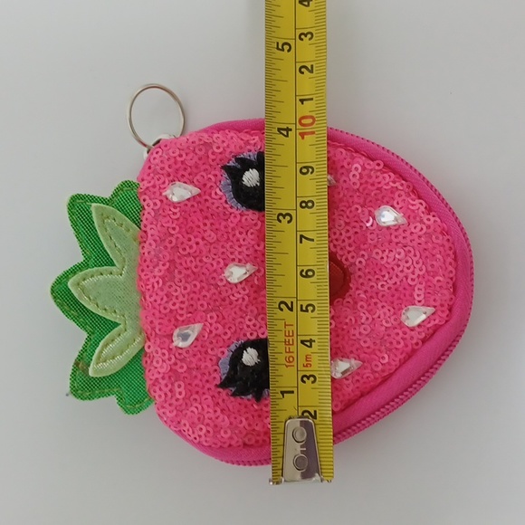 NWOT Claire's neon shiny ✨️ strawberry 🍓 wallet for girls from 5-12 years old. - Picture 8 of 9